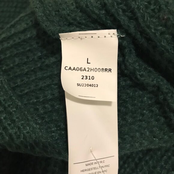 NWT Women's Cupshe Rib Twisted Low-Cut Back Green Sweater Size Large - Picture 10 of 11
